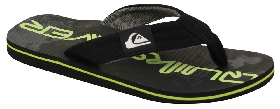 Sandalia Quiksilver Molokai Layback para niño - negra/verde/negra - nueva Foto 1 de 1