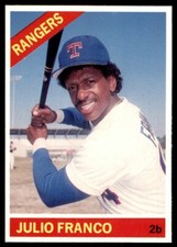 1991 BASEBALL CARDS MAGAZINE '66 TOPPS REPLICAS #54 JULIO FRANCO TEXAS RANGERS