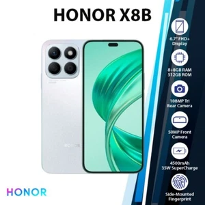 NOWY HONOR X8B 16(8 + 8)GB + 512GB Dual SIM Odblokowany telefon komórkowy z Androidem - srebrny - Zdjęcie 1 z 3