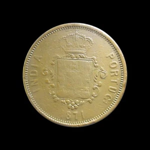 PORTUGUESE INDIA TANGA 60 REIS 1871 RULER LUIS I KM 306 #540# - Picture 1 of 2