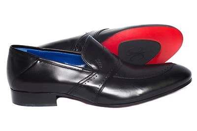 Giovanni Conti3427-01Italian mens black loafers - Image 1 of 3