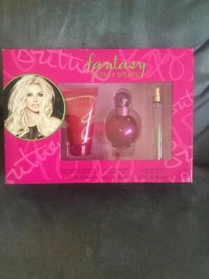 BRITNEY SPEARS FANTASY WOMEN'S GIFT SET 1 OZ PARFUM, .33 SPRAY, BODY SOUFFLE  - Image 1 of 4
