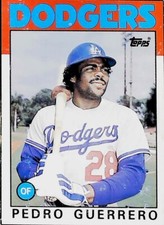 1986 Topps Wax Boxx  Bottom Pedro Guerrero #G Los Angeles Dodgers