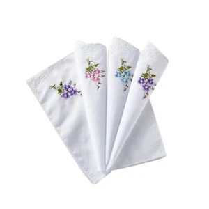 Cotton Embroidery Ladies' Handkerchiefs Lace Set of 6 - Picture 1 of 6