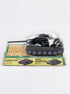 Rare Vintage TinToys Hong Kong Diecast Metal Tank French AMX 30 rubber tracks - Picture 1 of 7