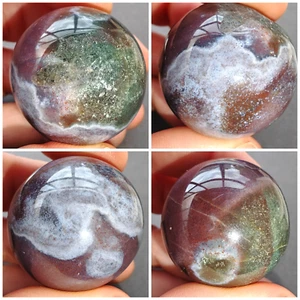 36g 30mm Ocean Jasper green red Crystal gemstone Sphere Ball - Picture 1 of 9