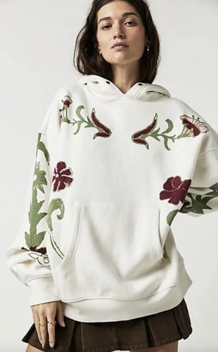OFF WHITE Felpa con cappuccio Free People Nouveau colore avorio taglia small