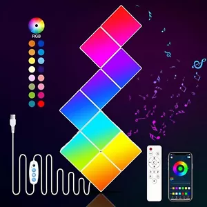9 Pack Wall Light RGB Panel Smart APP Mini Square RGB Lights Smart LED White - Picture 1 of 14