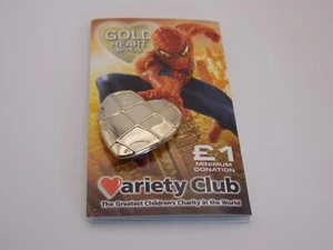 Variety Club pin badge gold heart Spiderman 2005 - Picture 1 of 2