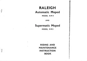 RALEIGH RM4 & RM5 MOPEDS RIDING & MAINTENANCE INSTRUCTION BOOK - Picture 1 of 1