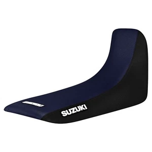 1992-1995 Suzuki DR 650 S Gripper Seat Cover BLACK/KTM BLUE standard LOGO #444 - Picture 1 of 4