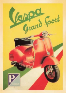 Postcard Advertising Vespa Grand Sport Scooter Piaggio 4x6 Modern Print - Picture 1 of 2