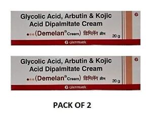 Demelan Cream Glycolic Acid Kojic Acid Hyper Pigmentation 20g (Pack of 2)
