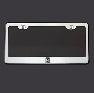 Marco de matrícula grabado con láser negro logotipo Rolls Royce T304 de acero inoxidable 8K - Imagen 1 de 6