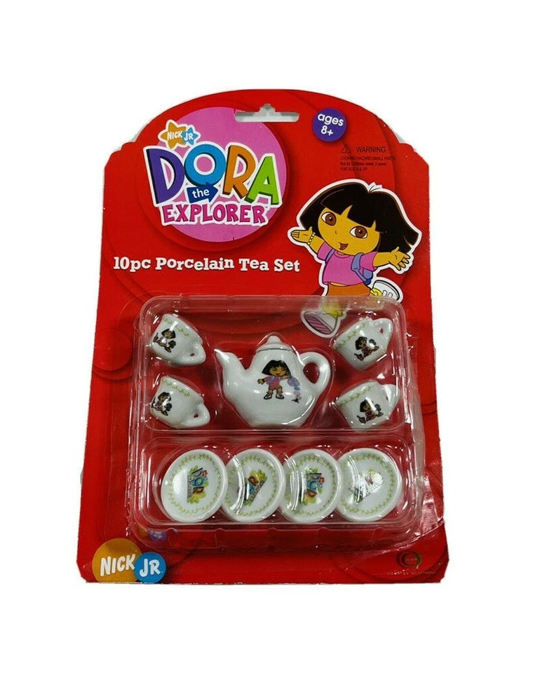 Juego de té de porcelana Nick JR Dora The Explorer 10 piezas 8+ Foto 1 de 2