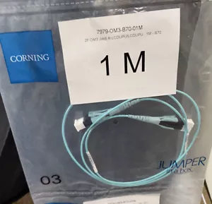 Corning 1M OM3 cavo patch fibra LC-LC 10G duplex multimodale OM317979-OM3-B70-01M - Foto 1 di 3