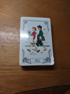 Factory Sealed Norman Rockwell Trump Playing Cards Fall Season, Gold Circle Line