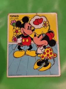 Vintage Playskool Wooden Puzzle - Mickey & Minnie Mouse - Walt Disney - 190-17 - Picture 1 of 1