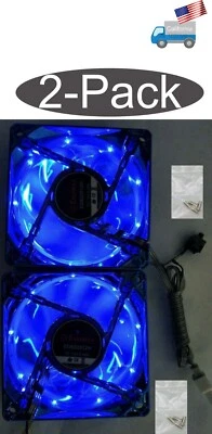2-Pack: NEW Enermax 80mm x25mm Blue 9x LED Smart Case Fan 3pin + Thermal Control - Image 1 of 4