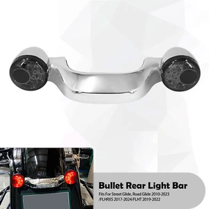 Chrome Rear Turn Signal Smoke Lens LED Light Bar For Harley Road Glide 2010-2023 - Picture 1 of 20