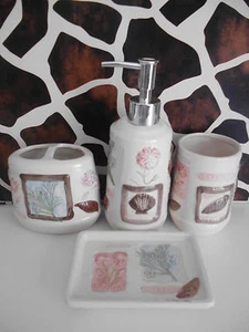4tlg. Badset Badezimmer Badset Seifenschale Seifenspender Badaccessoires Neu - Bild 1 von 1