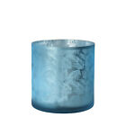 Vase Übertopf Blumentopf Deko Gefäß Blumenvase Glas blau türkis silber 20cm