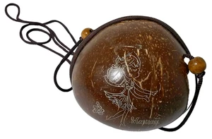 Cartera con cáscara de coco cremallera Hawaii Aloha palmera hula niña recuerdo hawaiano - Imagen 1 de 10