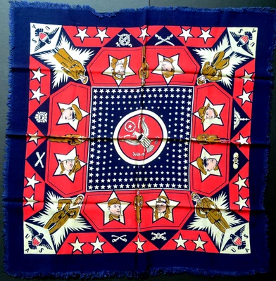 WWII HOME FRONT SWEETHEART Souvenir Scarf_USA_Classic Vintage Imagery_Rayon_ - Image 1 of 4
