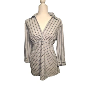 Motherhood Blue And White Striped Button Up Matetnity Top Size XL - Picture 1 of 7