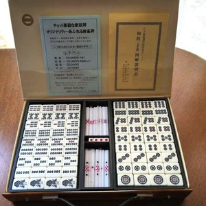 Juego de mesa Mizuno Maruichi Mahjong Azulejos Negro Excelente Estado - Imagen 1 de 12