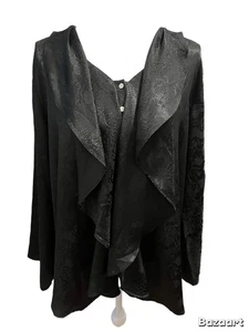 Top donna Simonton Says taglia 1X nero manica lunga con volant - Foto 1 di 5