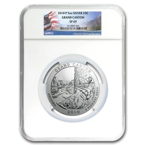 2010-P 5 oz Silver ATB Grand Canyon SP-69 NGC - Picture 1 of 3