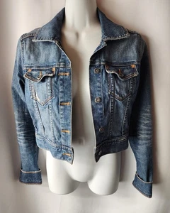 giacca jeans easy money azienda cropped denim xs - Foto 1 di 24