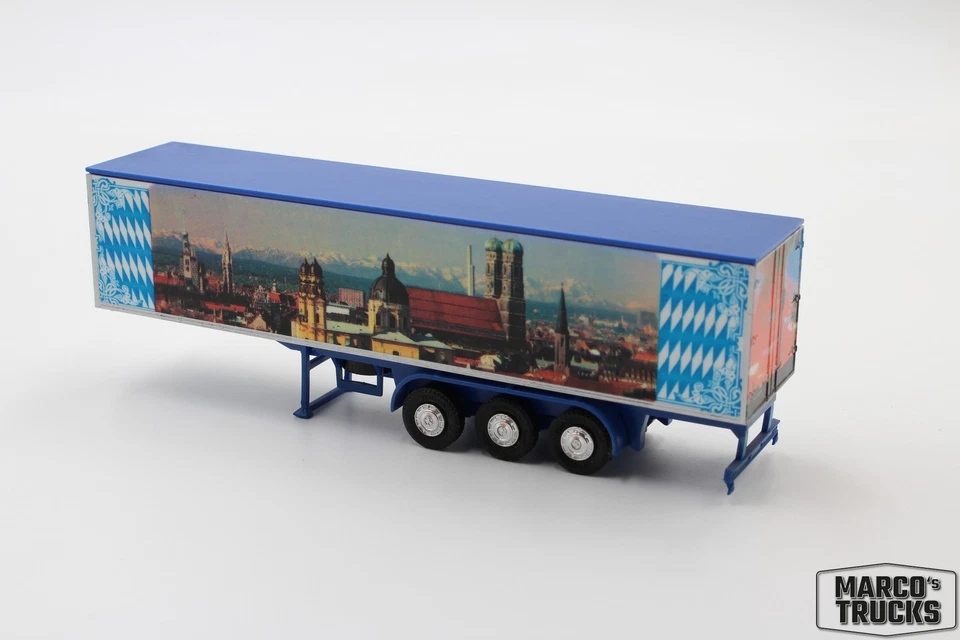 Herpa Box semitrailer blue Stadt München 1:87 /H21584 - Image 1 of 1