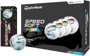 TaylorMade SpeedSoft Ink 1 Dozen 12 Golf Balls - Blue Green Pink Orange Variety - Picture 1 of 4