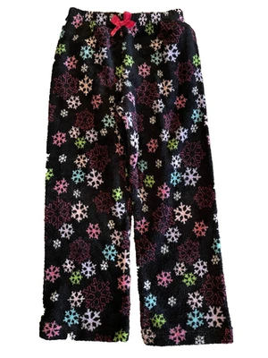 Pantalones de salón pijama de felpa polar negro M 7 8 Faded Glory nuevos con etiquetas para niñas con copos de nieve Foto 1 de 2
