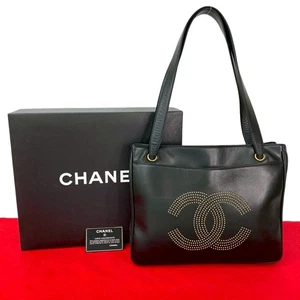 CHANEL COCO Mark Studs Tote Bag Leder schwarz 29555 - Bild 1 von 10
