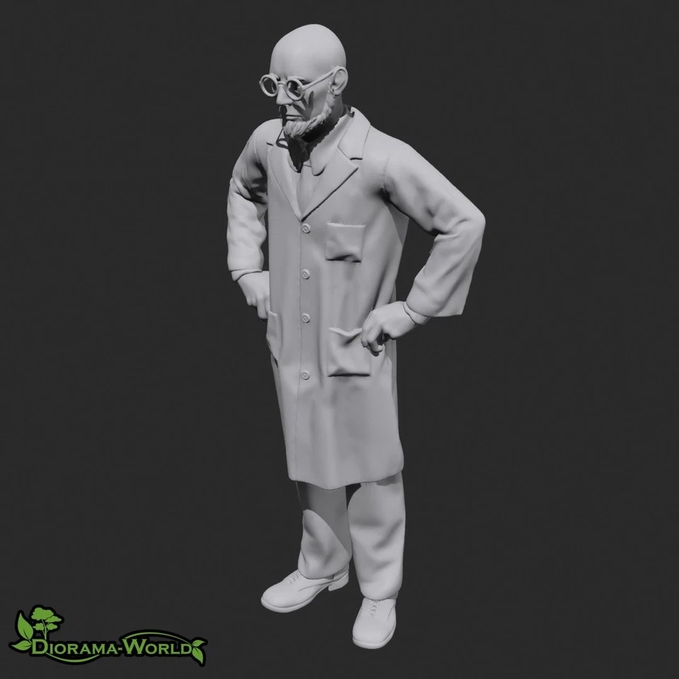 LASER CREATION-WORLD Wissenschaftler - 3D Druck Resin Miniatur unbemalt - Modellbau Diorama Figur
