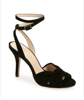 Pelle Moda Kalen Ankle Strap Sandal Suede Leather Black Size 9.5M New $175 - Image 1 of 4