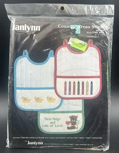 Janlynn Counted Cross Stitch Kit 50-759 Playtime Baby Bibs - Picture 1 of 10