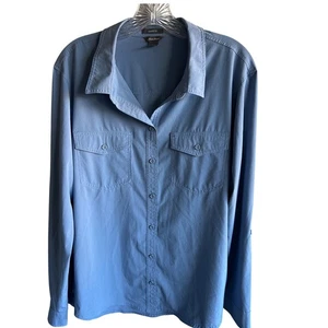 Eddie Bauer Women's Classic Fit Long Sleeve Button-Up Shirt XL Lavender - Picture 1 of 5