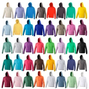 AWDis Unisex Hoodies Sweatshirt Plain Pullover Top - Men & Women Hooded Jumper - Picture 1 of 46