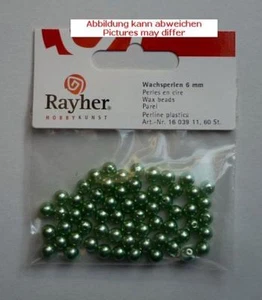 Rayher Wax Beads 6 MM Approx. 60 Piece Fb.11 Light Green - Picture 1 of 1