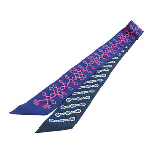 HERMES Twilly Scarf Scarves Silk Purple/Pink/Black/White