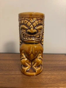 Orchideen von Hawaii Braun Keramik 6" Tiki Becher Japan - Bild 1 von 7