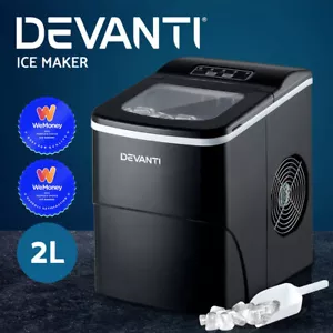 Devanti Portable Ice Maker Commercial Machine Ice Cube 2L Bar Countertop Black - Picture 1 of 11