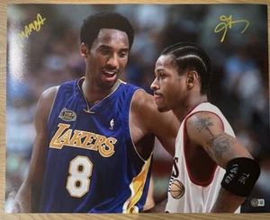 ALLEN IVERSON SIGNED AUTO 16X20 PHOTO KOBE "MAMBA" BECKETT BAS BGS AUTOGRAPHED - Imagen 1 de 5
