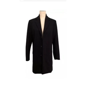 Theory CLASSIC cashmere Wool Navy Coat Slit Pockets Concealed Buttons Sz S EUC - Picture 1 of 7