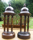 A LARGE PAIR OF BRONZE / BRASS GRAND TOUR TEMPLE BOOKENDS 19th CENTURY #2