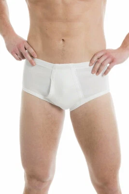 Mutanda classica uomo anziani Aperta davanti Fianco Alto Bordo cotone Art251 - Immagine 1 di 4